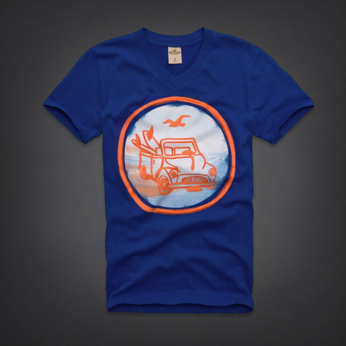 Hollister Hombres cuello en V Corto Remera HCO4078